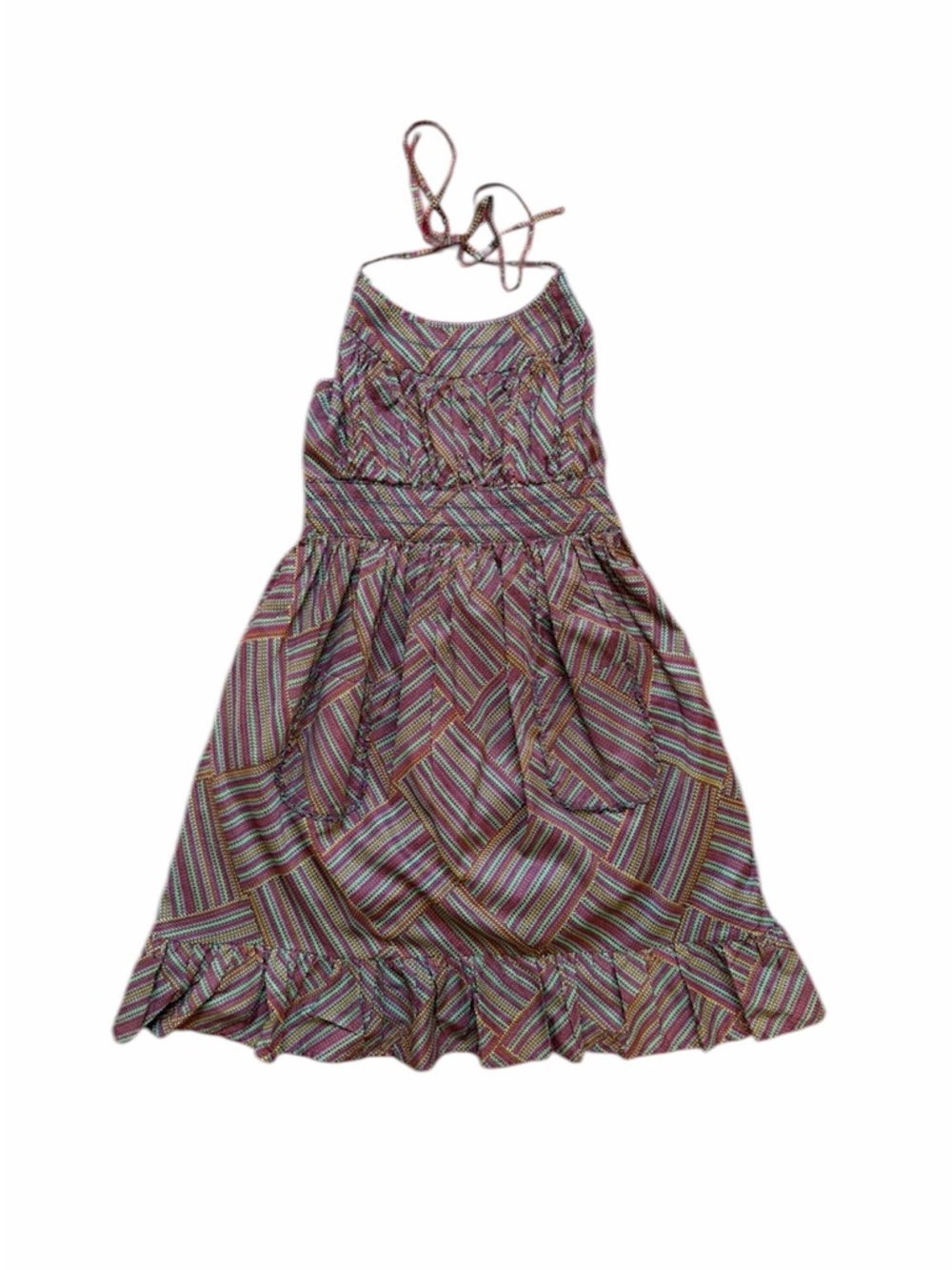 Ecote Halter Sundress - Striped Pattern. Size Small.